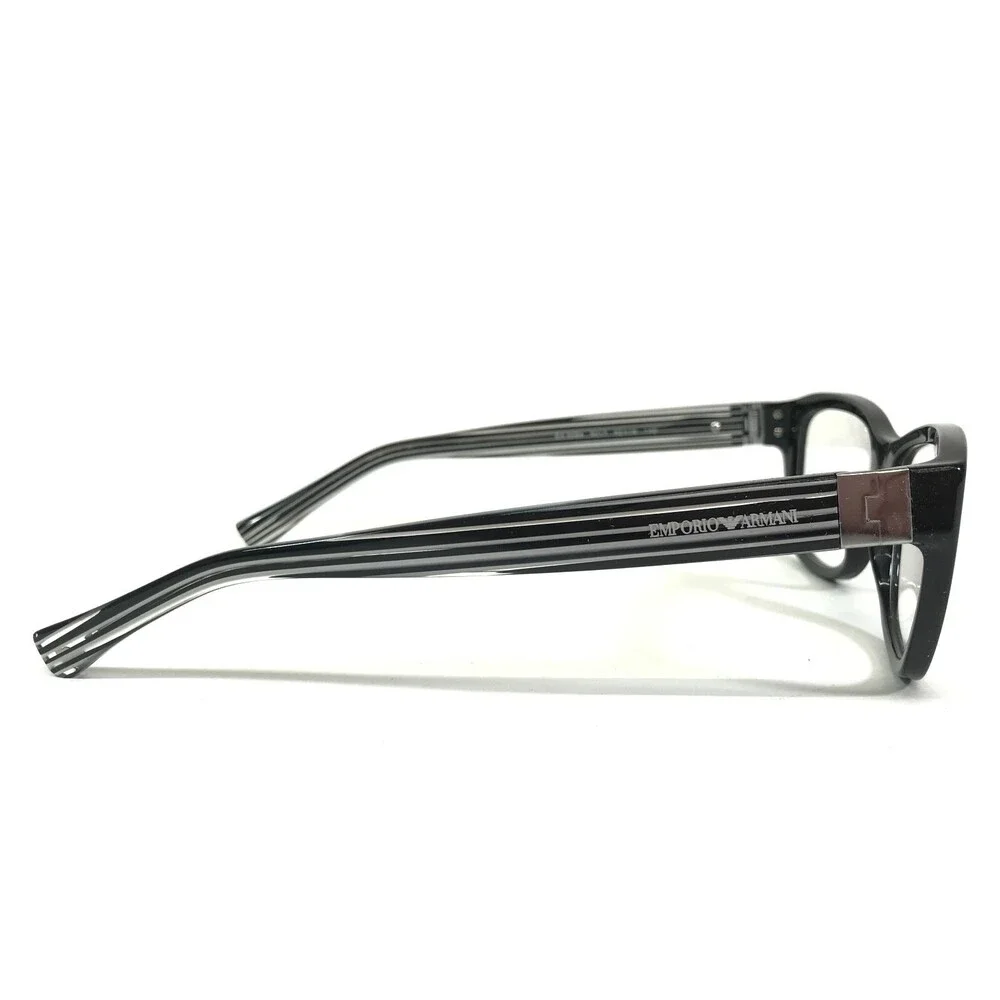 Emporio Armani Eyeglasses Frames EA3084 5017 Black Gray Clear Striped 52-16-140